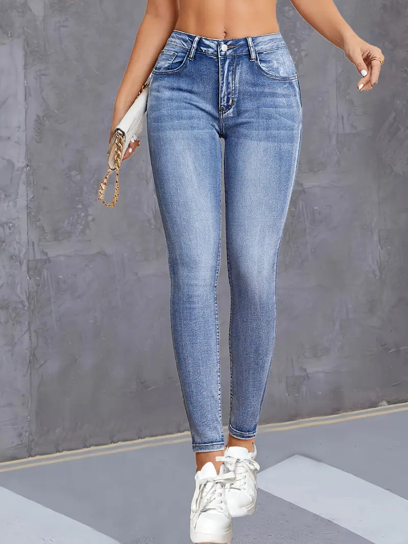 High-Waist Skinny Jeans