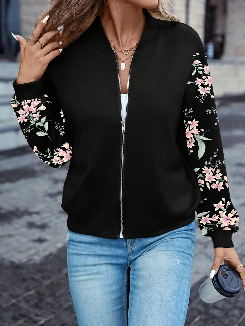 Bequeme Jacke mit Blumenmuster