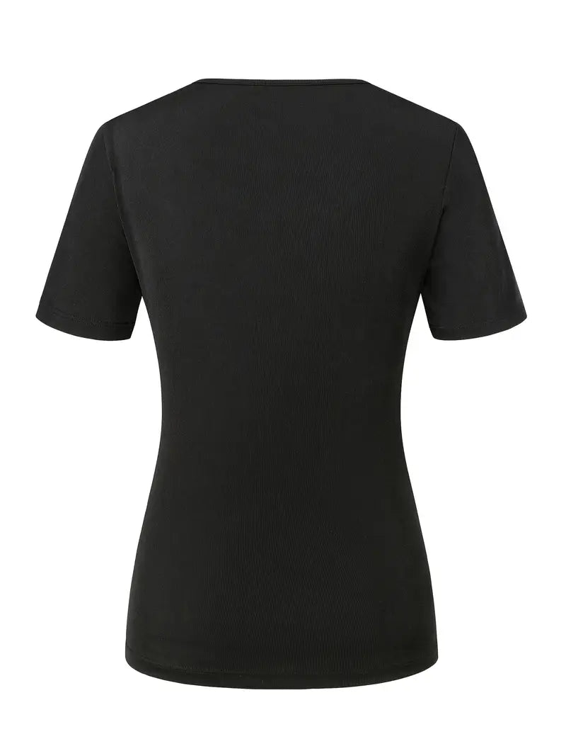 T-Shirt Mit Quadratischem Ausschnitt