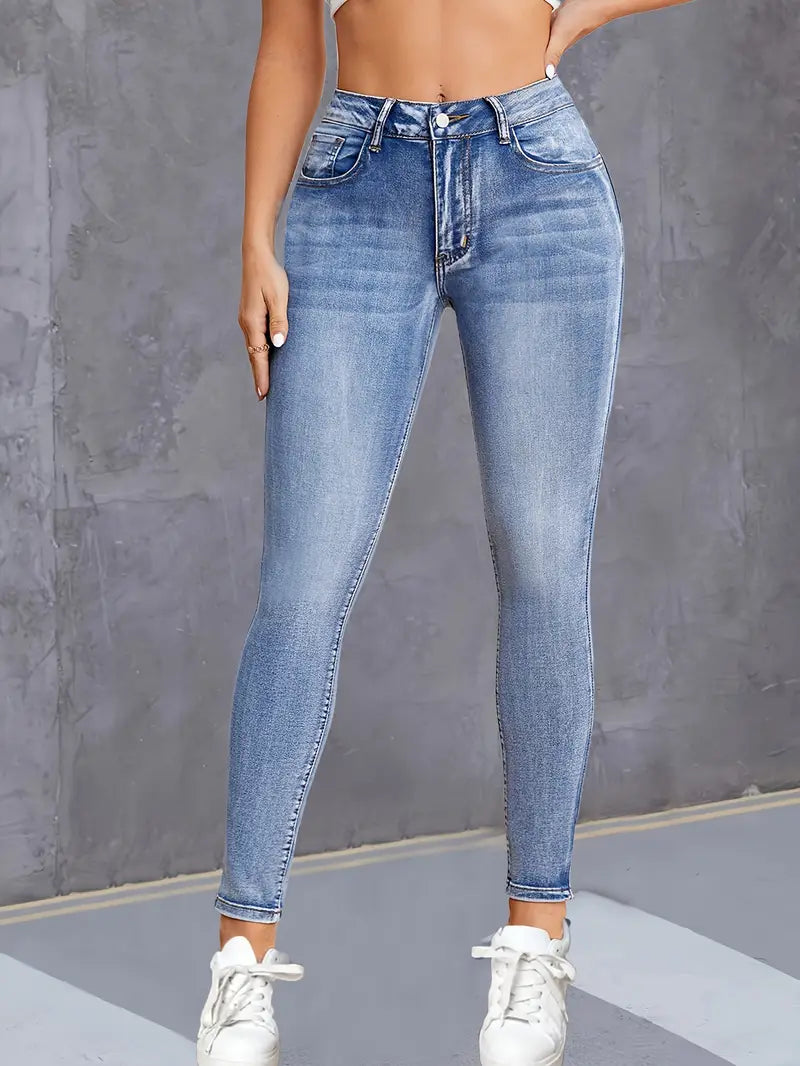 High-Waist Skinny Jeans