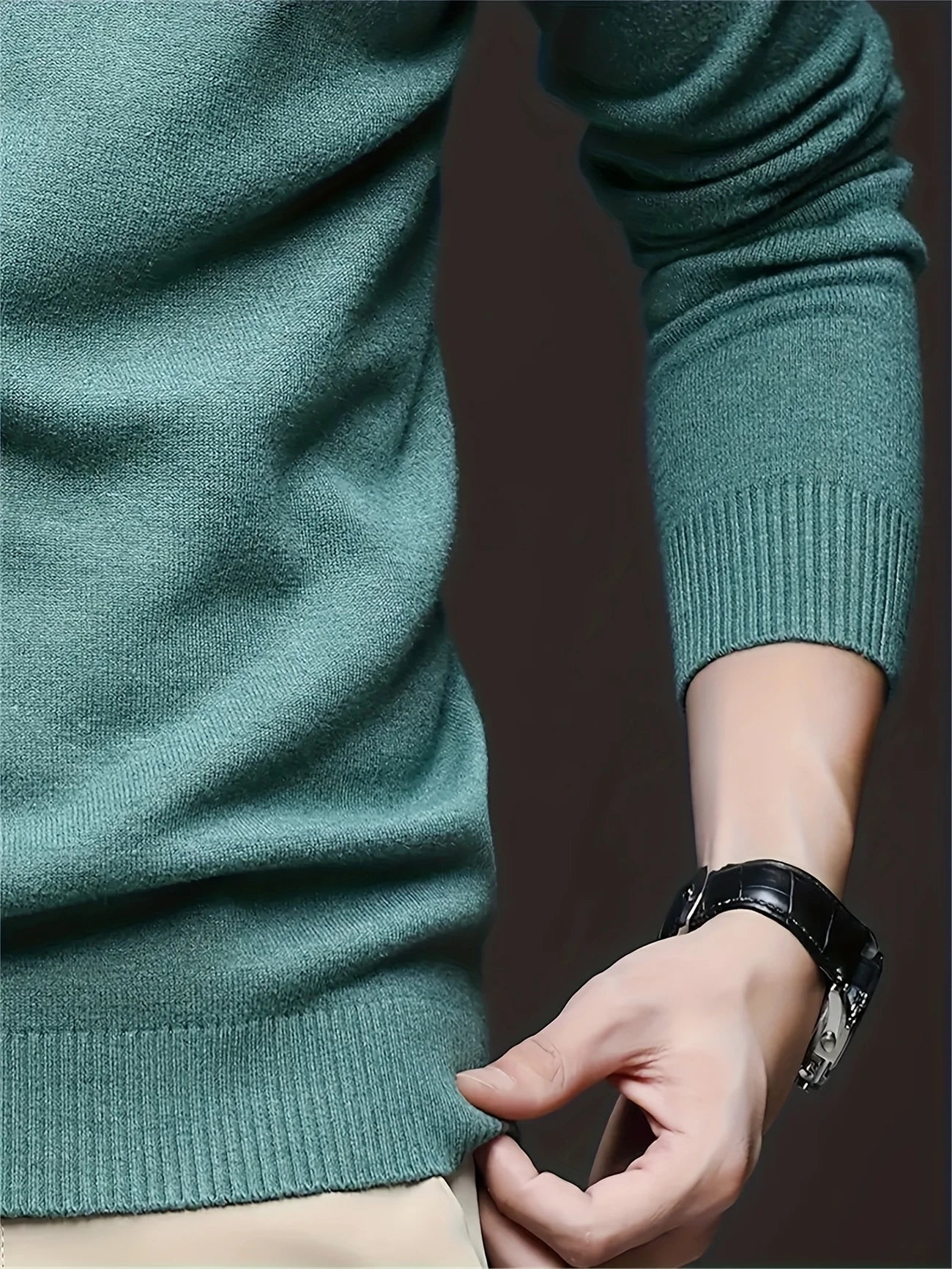 Rundhals Strickpullover für Herren