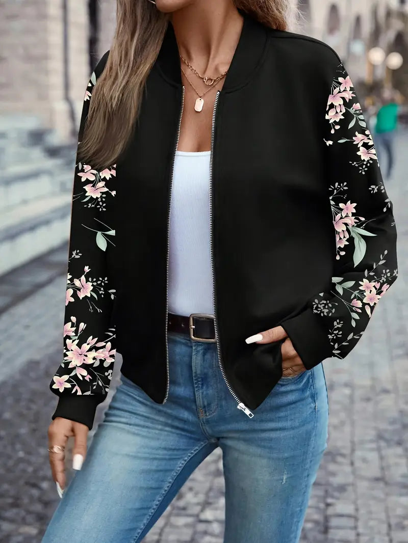 Bequeme Jacke mit Blumenmuster