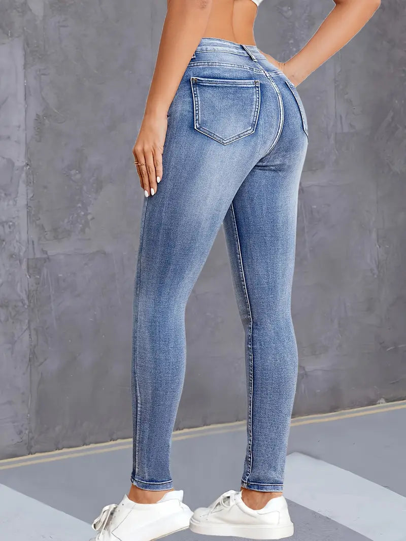 High-Waist Skinny Jeans