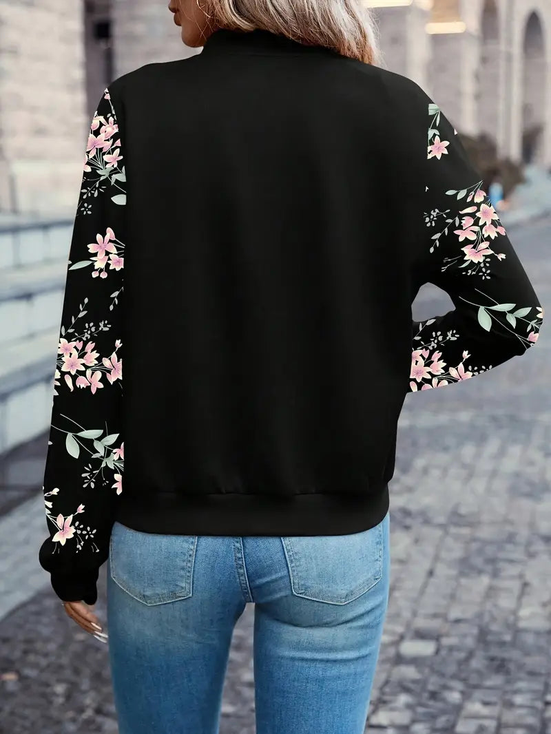 Bequeme Jacke mit Blumenmuster