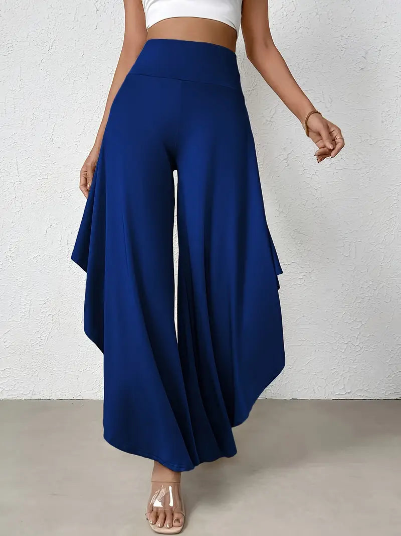 Hose mit weitem Bein und hoher Taille