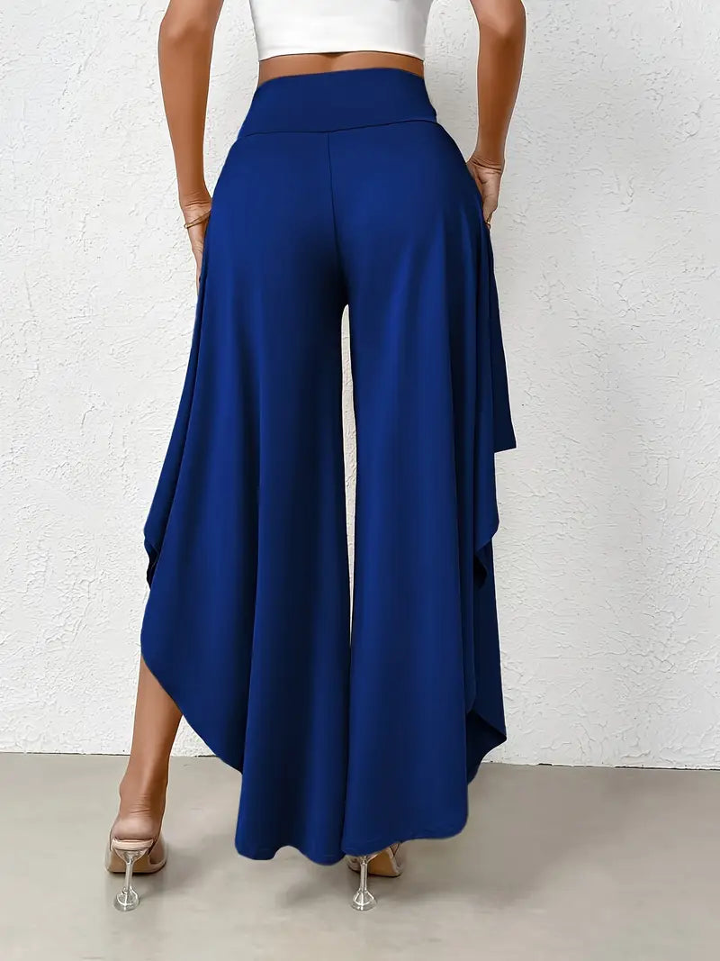 Hose mit weitem Bein und hoher Taille