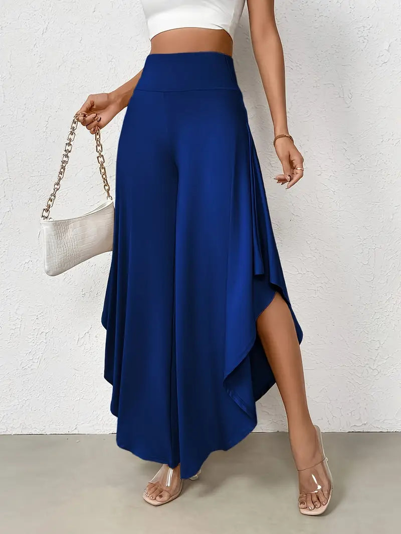 Hose mit weitem Bein und hoher Taille
