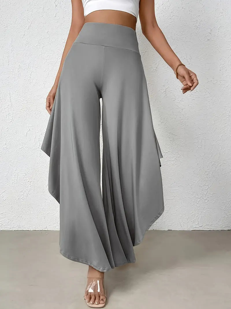 Hose mit weitem Bein und hoher Taille