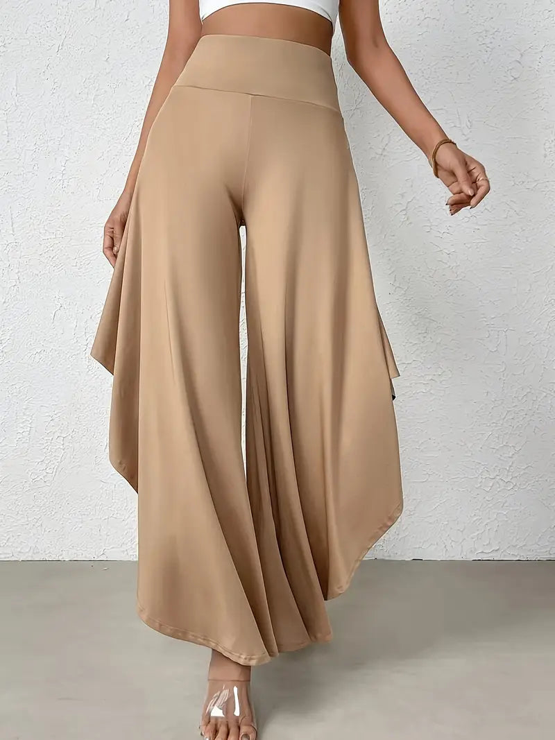 Hose mit weitem Bein und hoher Taille