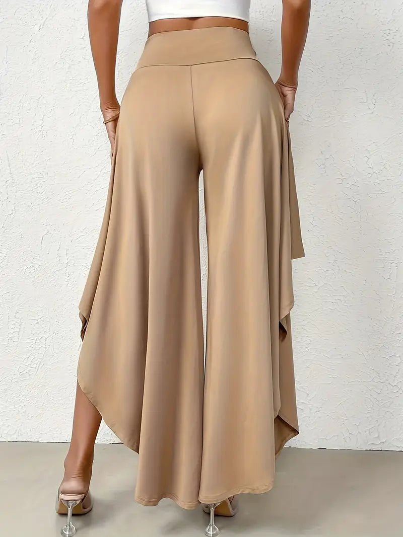 Hose mit weitem Bein und hoher Taille