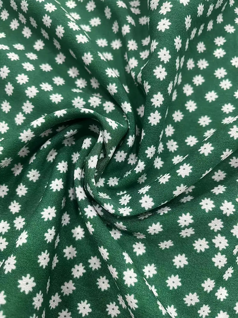 Weite Sommer Hose mit Rüschen Saum und Blumenmuster