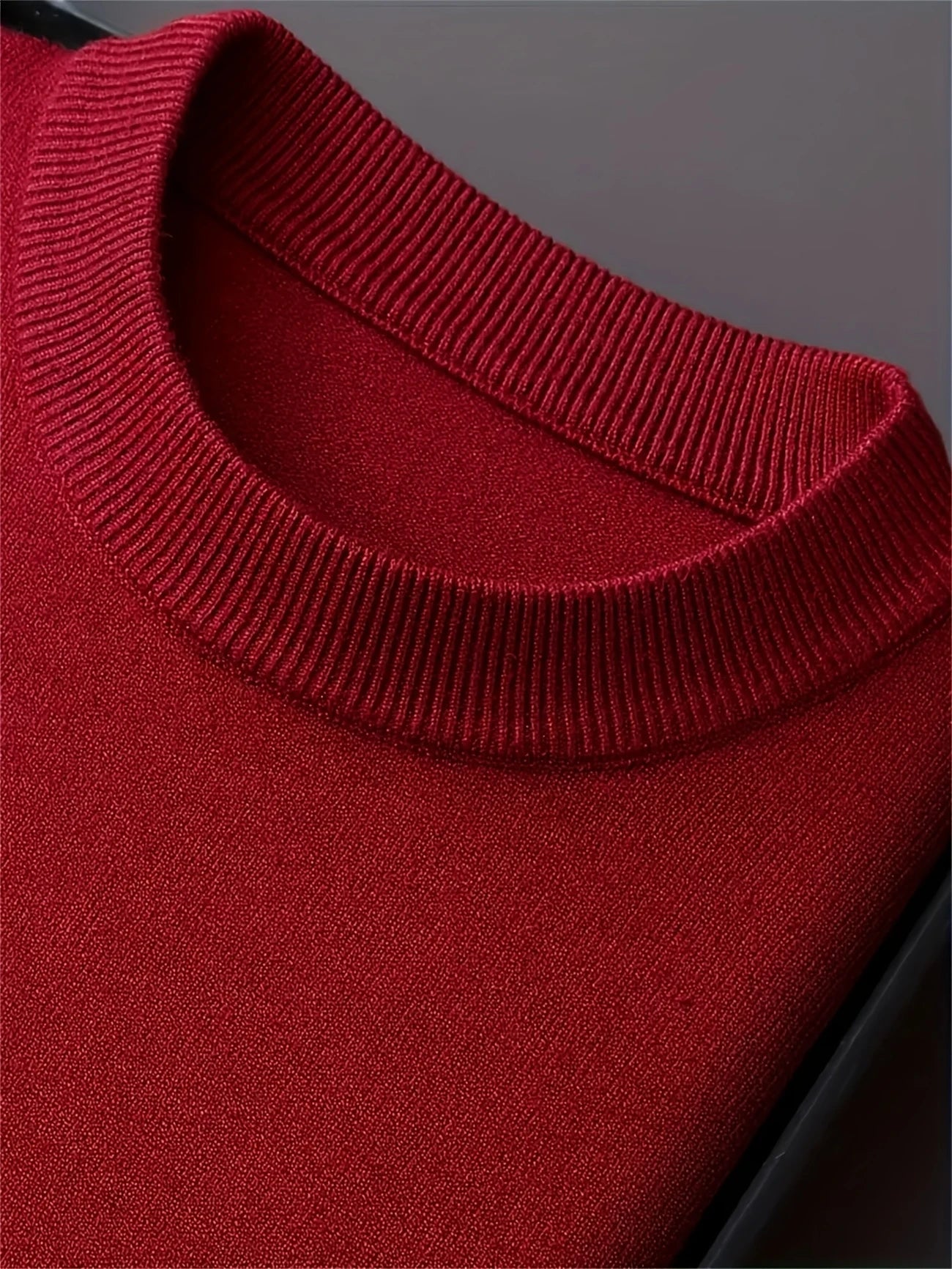 Rundhals Strickpullover für Herren