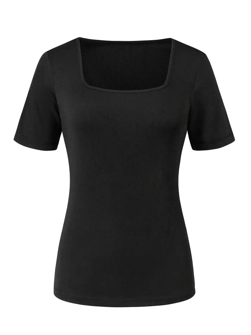 T-Shirt Mit Quadratischem Ausschnitt