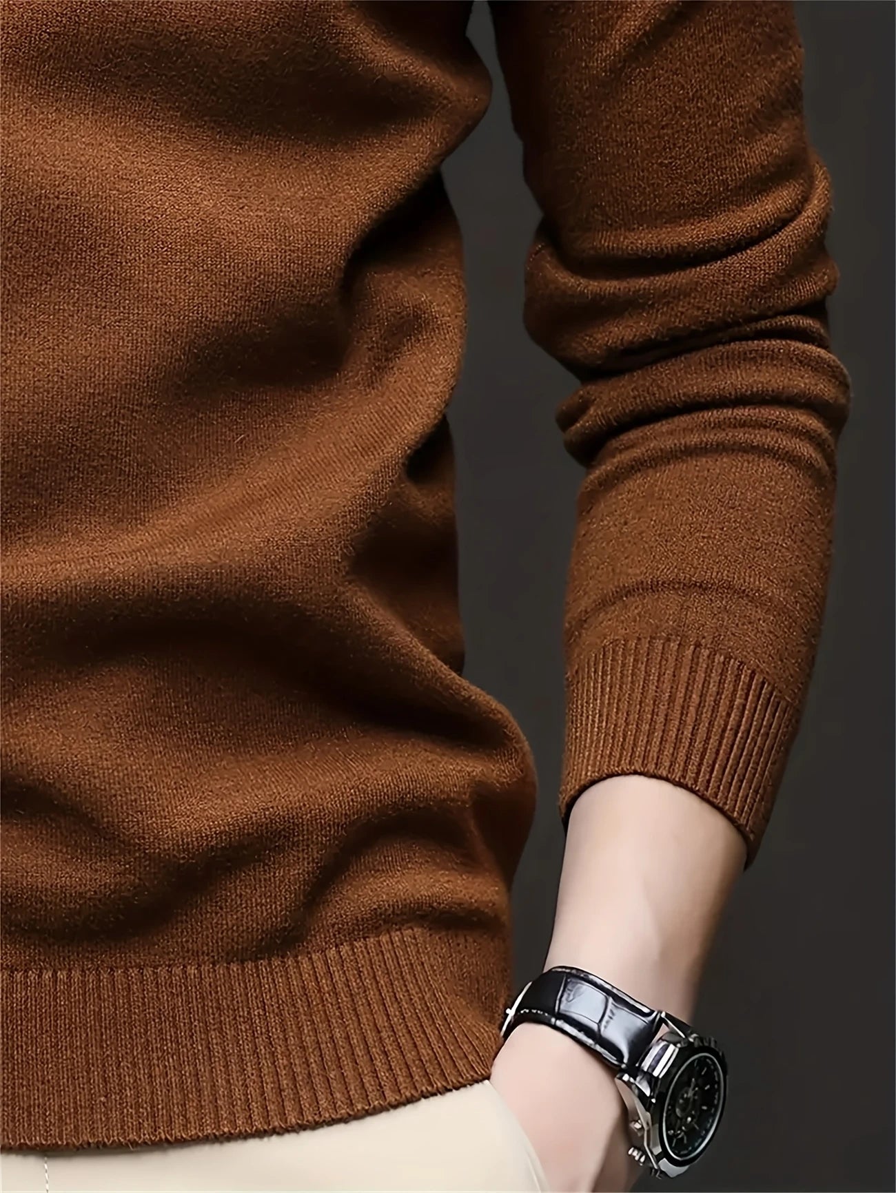 Rundhals Strickpullover für Herren