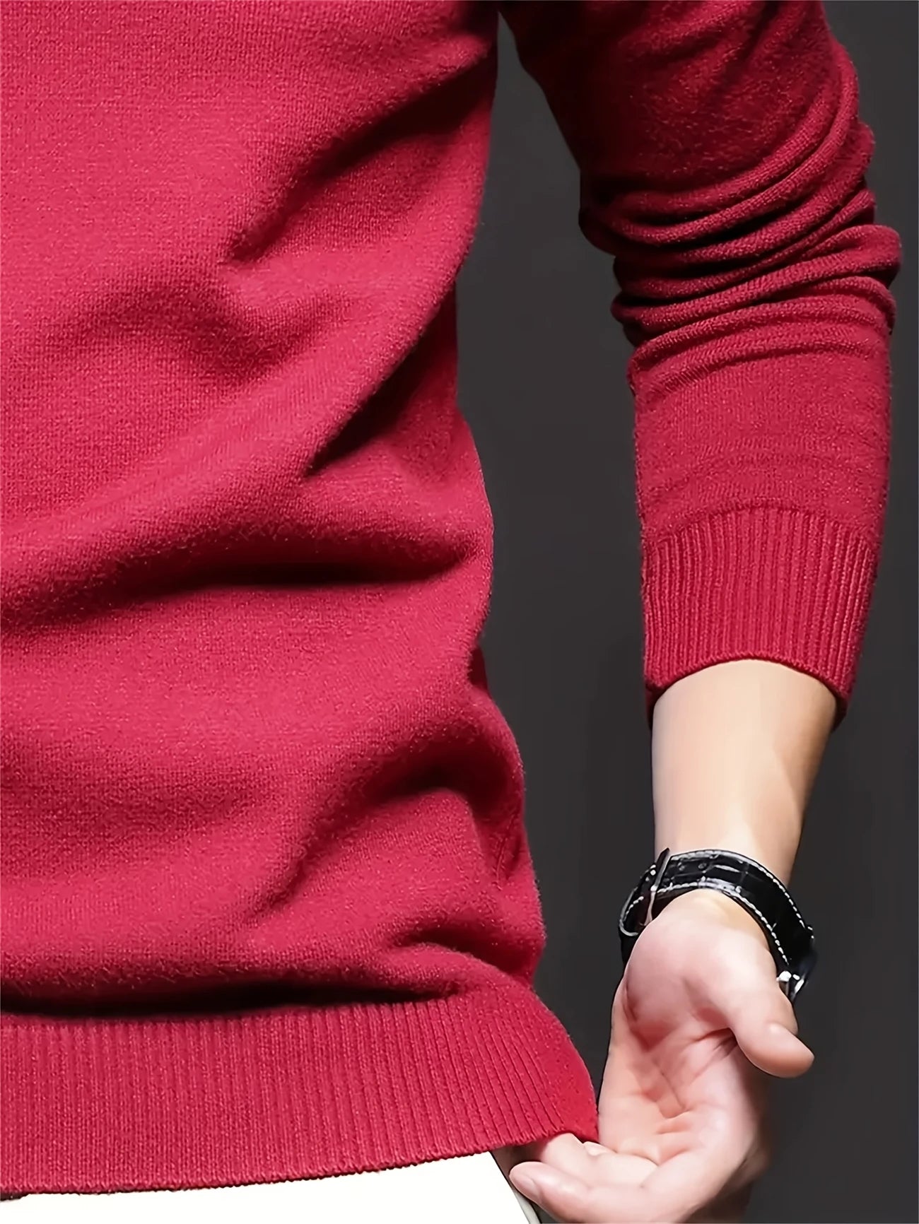 Rundhals Strickpullover für Herren