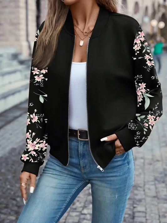 Bequeme Jacke mit Blumenmuster