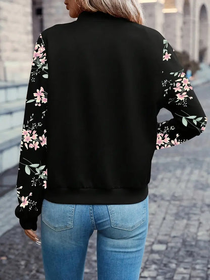 Bequeme Jacke mit Blumenmuster