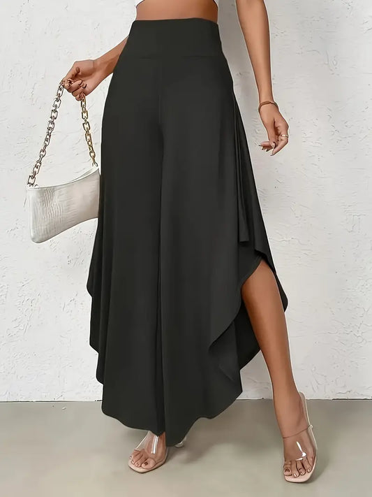 Hose mit weitem Bein und hoher Taille